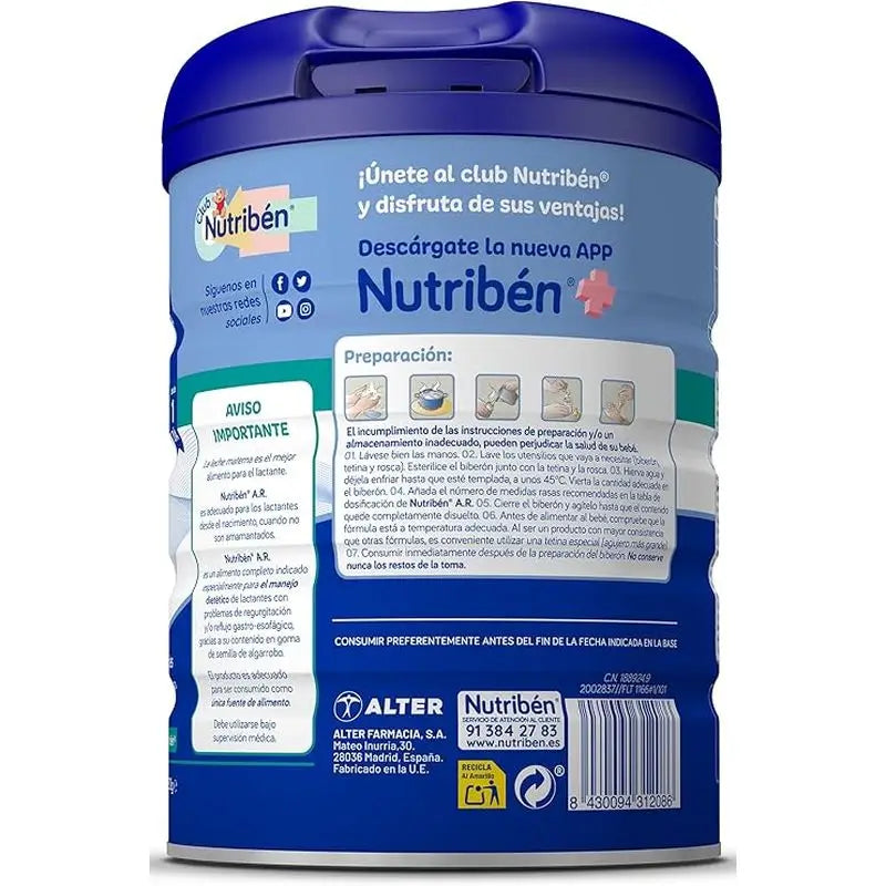 Nutribén AR – mlieko proti spätnému toku a regurgitácii, 2 x 800 g