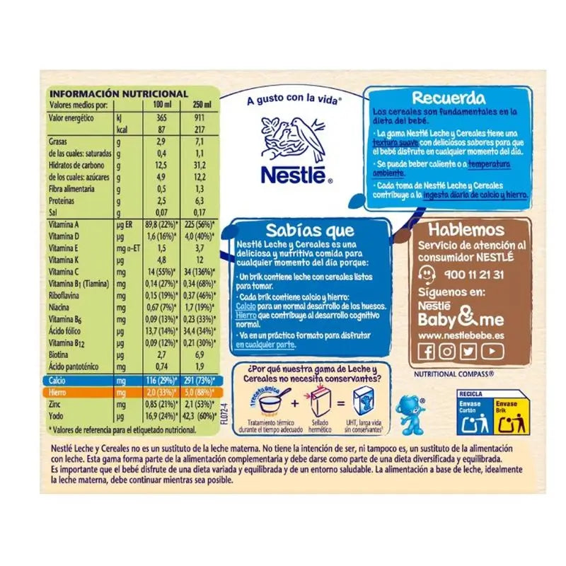 Nestlé Brik Mlieko a cereálie 8 druhov cereálií s medom Pijama, 2 × 250 g