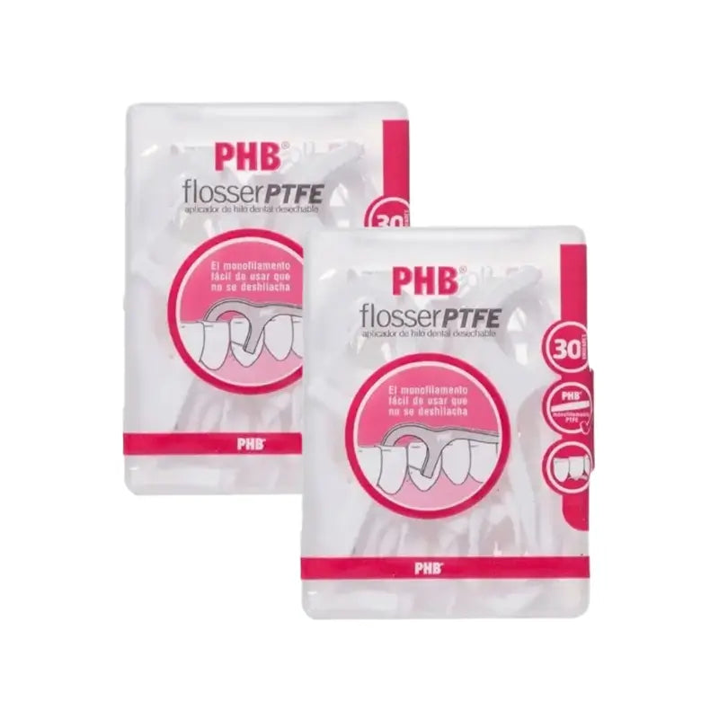 Phb Flosser PTFE – jednorazový aplikátor zubnej nite, 2 × 30 kusov