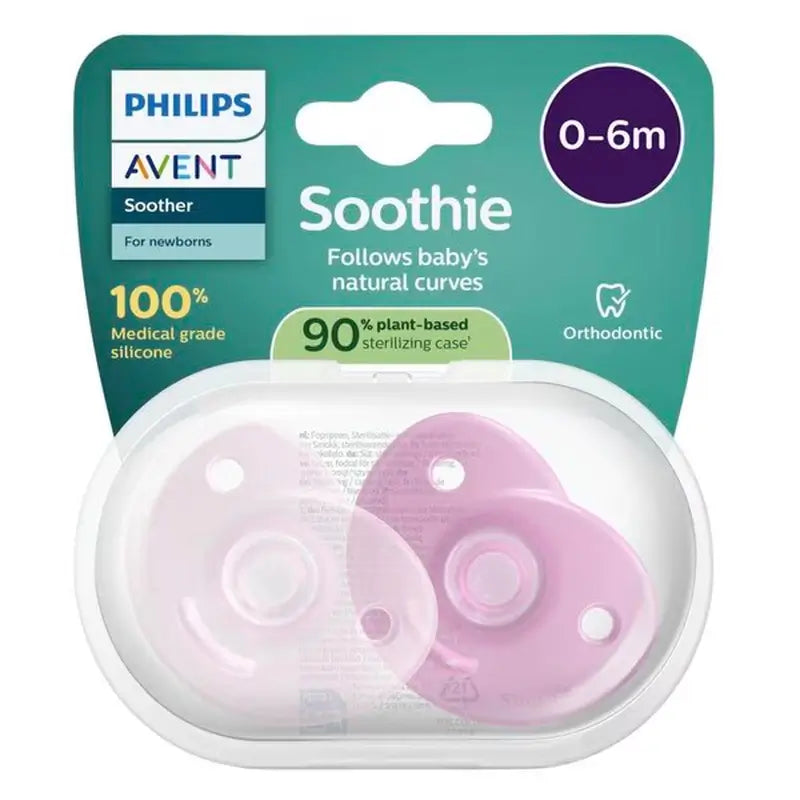 Philips Avent Soothie upokojujúce cumlíky, 2 ks, 0–6 mesiacov, pre dievčatká