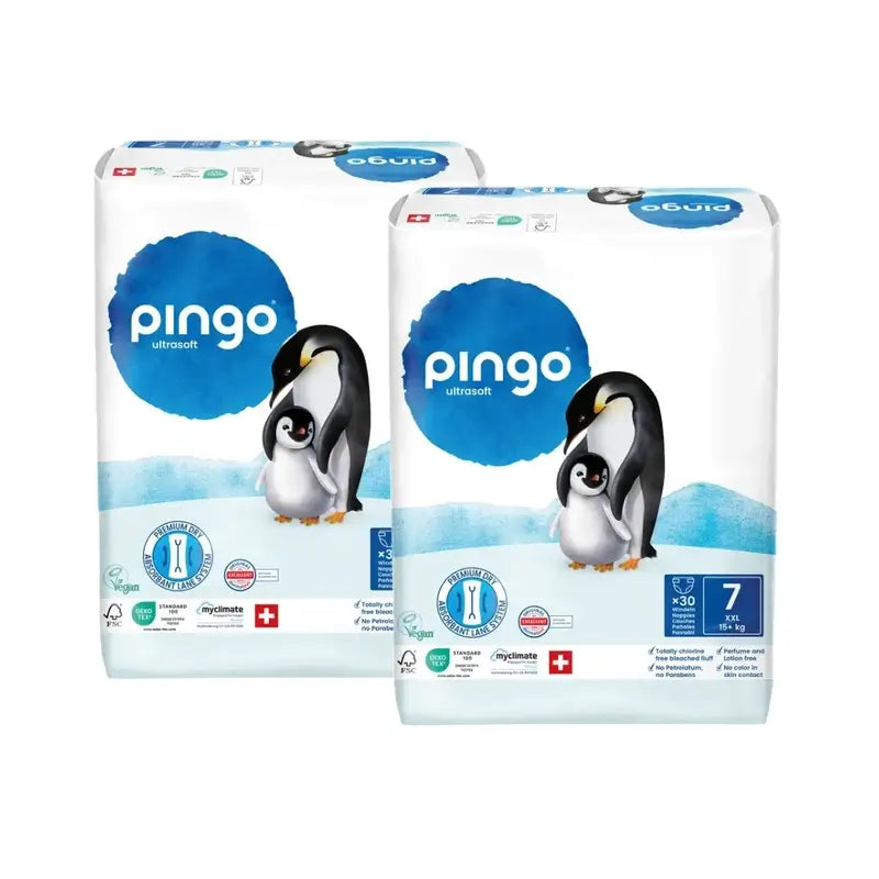 Ekologické plienky Pingo, veľkosť 7 (+15 kg), 2 x 30 kusov