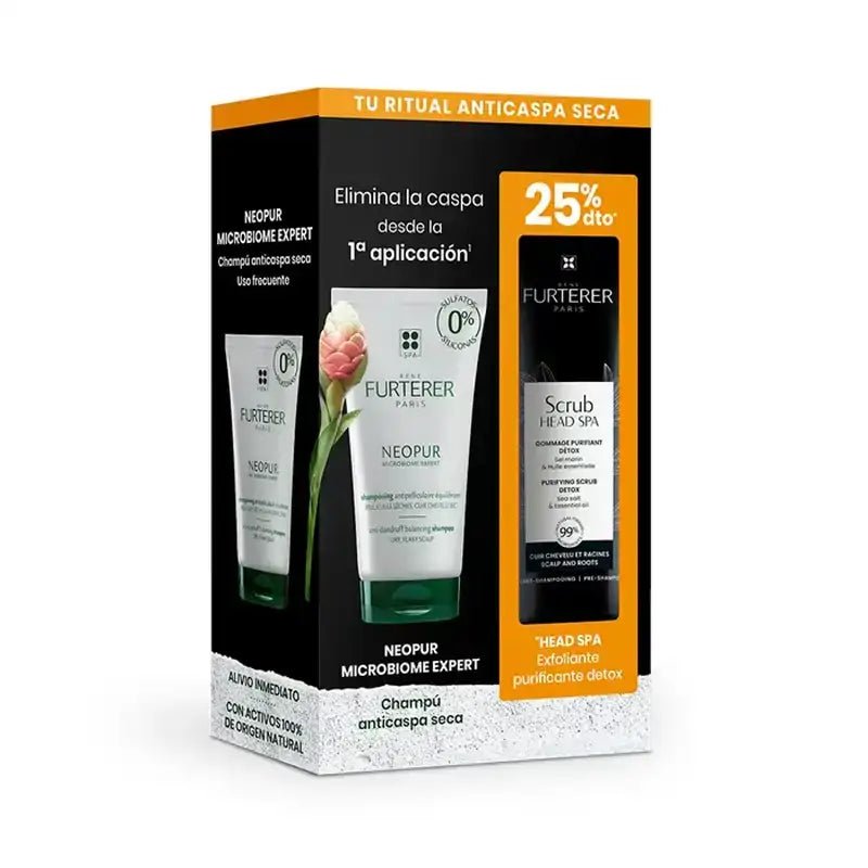 Rene Furterer Neopur šampón proti suchým lupinám 150 ml + Head Spa čistiaci a detoxikačný peeling 150 ml