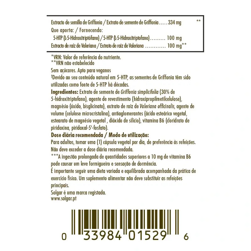 Solgar Griffonia 5-HTP Complex, 90 kapsúl