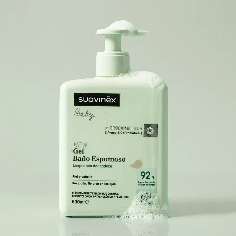 Suavinex Gel – penová kúpeľová voda pre bábätká, 500 ml