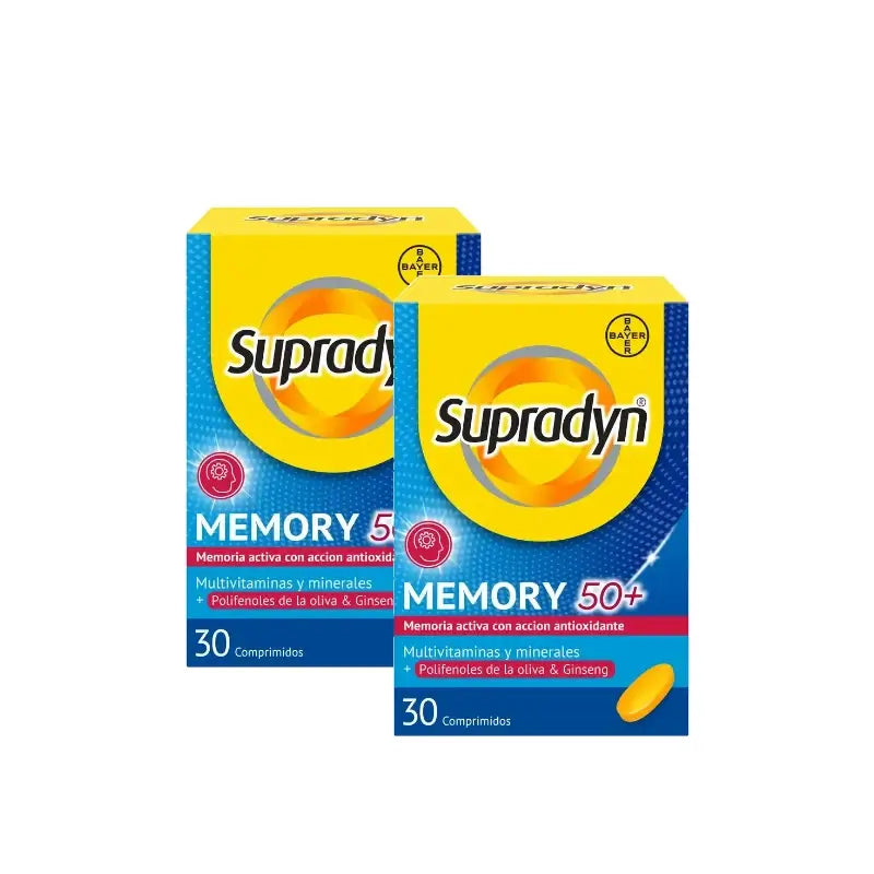 Supradyn Memory 50+ – vitamíny, minerály a energia s ženšenom, balenie 2 x 30 tabliet