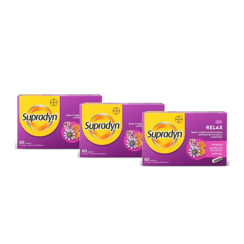 Supradyn Relax, upokojenie a pokoj s mučenkou a valeriánom, balenie 3 x 60 kapsúl