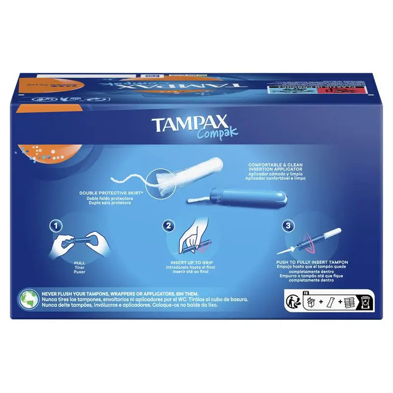 Tampax Compak Super Plus tampóny s aplikátorom, 26 kusov