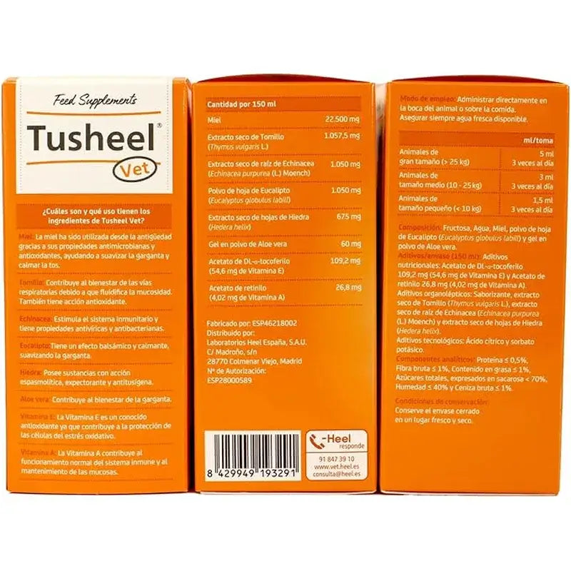 Heel Tusheel Veterinárny sirup proti kašľu pre psov a mačky 150 ml