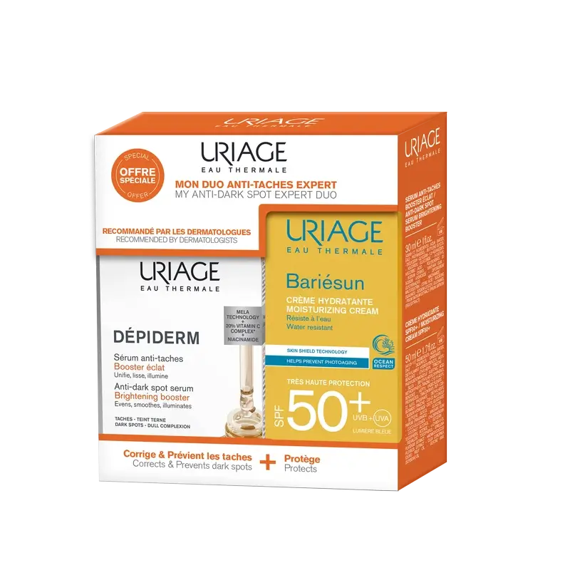 Uriage Depiderm sérum 30 ml + Bariesun krém 50+