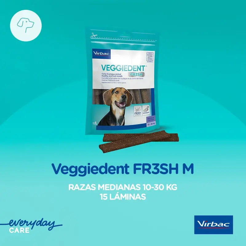 Virbac Veggiedent Fr3sh M, dentálne pamlsky pre psov stredných plemien