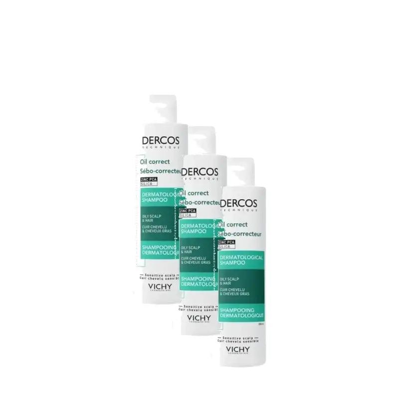 Vichy Dercos Technique Šampón na reguláciu mazu pre mastné vlasy 200 ml, balenie po 3 ks