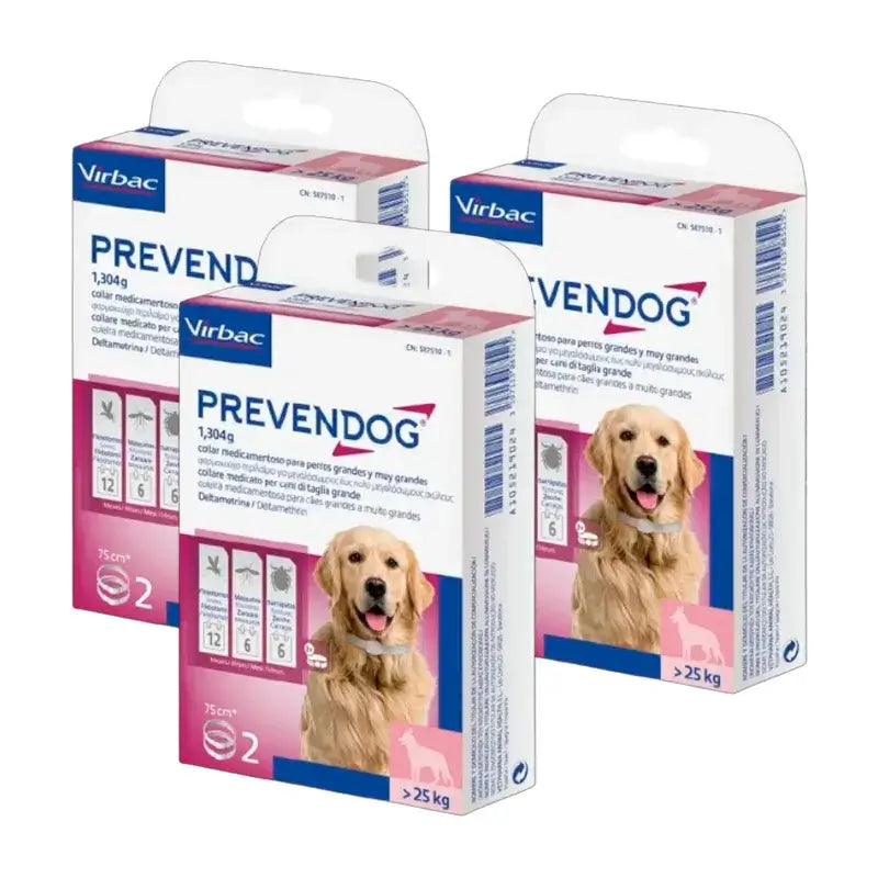 Virbac Prevendog – obojok proti parazitom, balenie 3 x 75 cm, 2 kusy