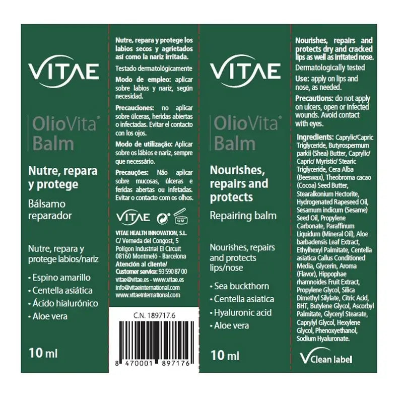 OlioVita Balm 10 ml – s plody hlohu a kyselinou hyalurónovou