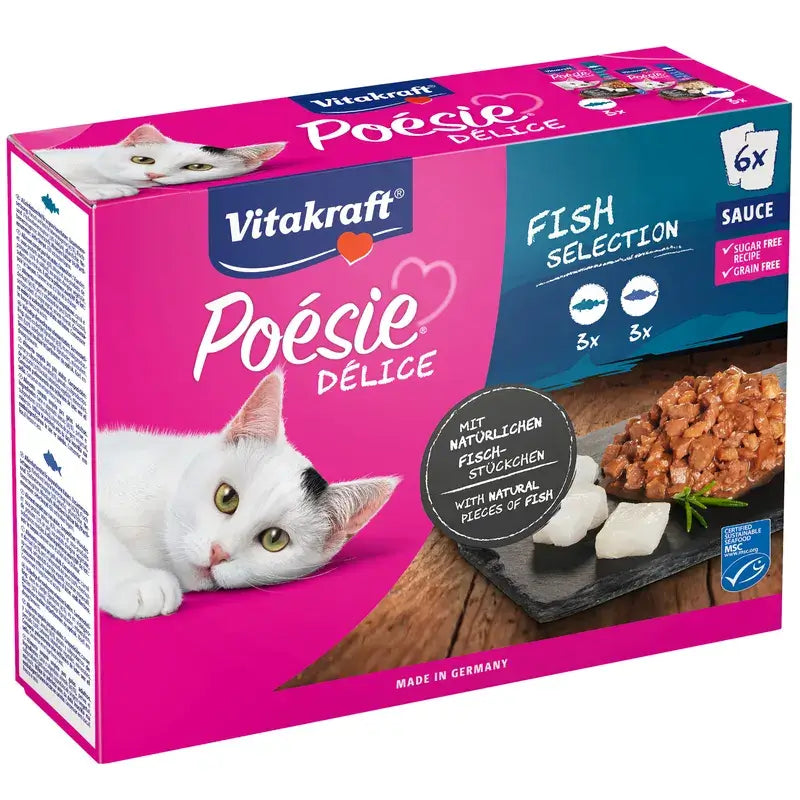 Vitakraft Poesie Delisauce – multipack s rybou, 6 × 85 g