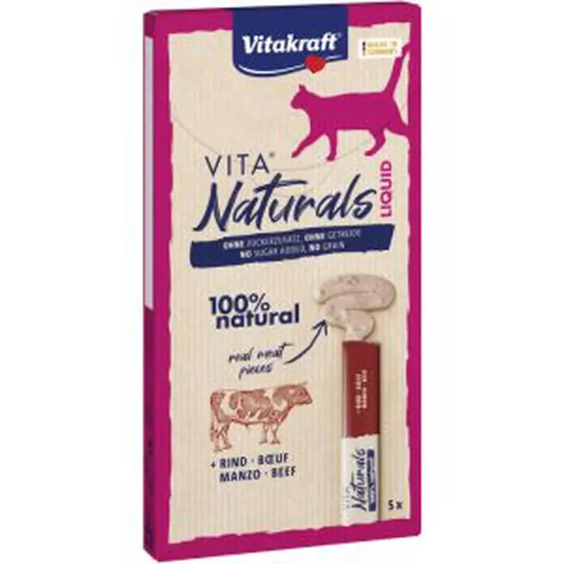 Vitakraft Vita Naturals Tekutá pochúťka z teľacieho mäsa 11 × 5 ks