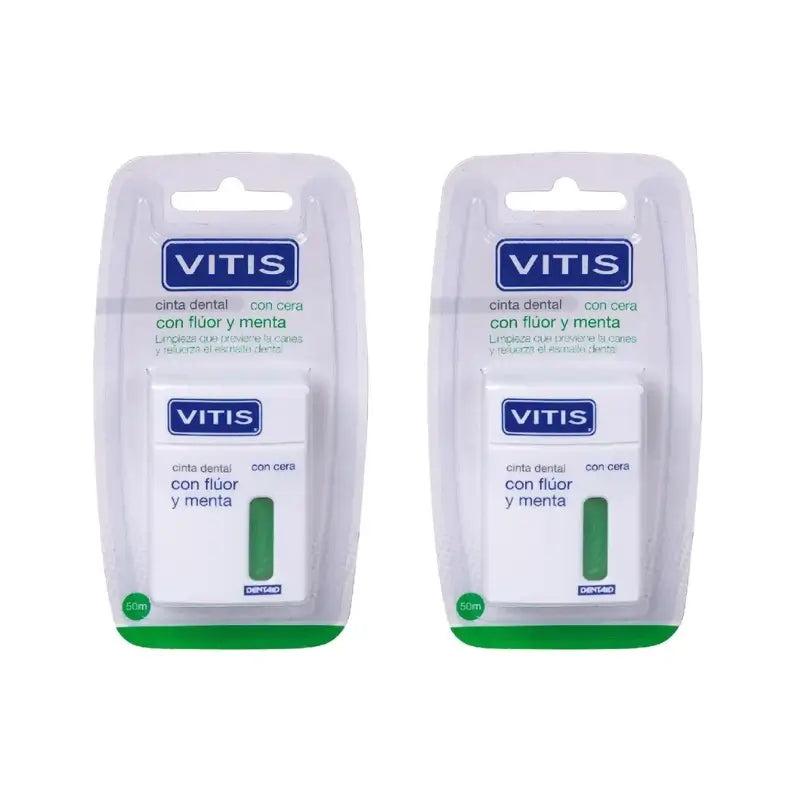 Vitis zubná niť s obsahom fluóru a mäty, 2 × 50 m
