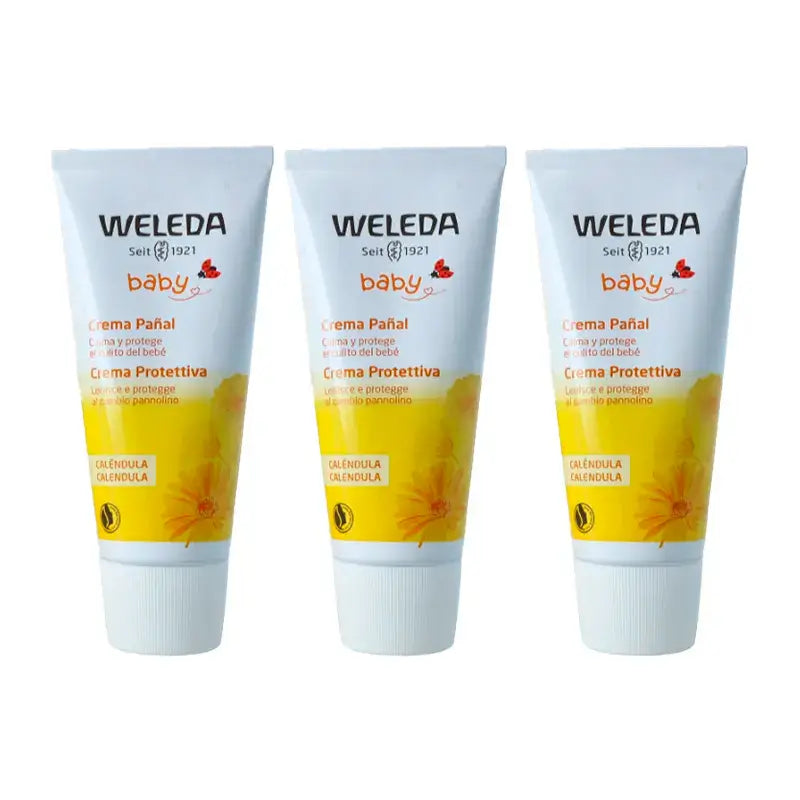 Weleda Baby – krém na zapareniny s nechtíkom, 3 x 75 ml