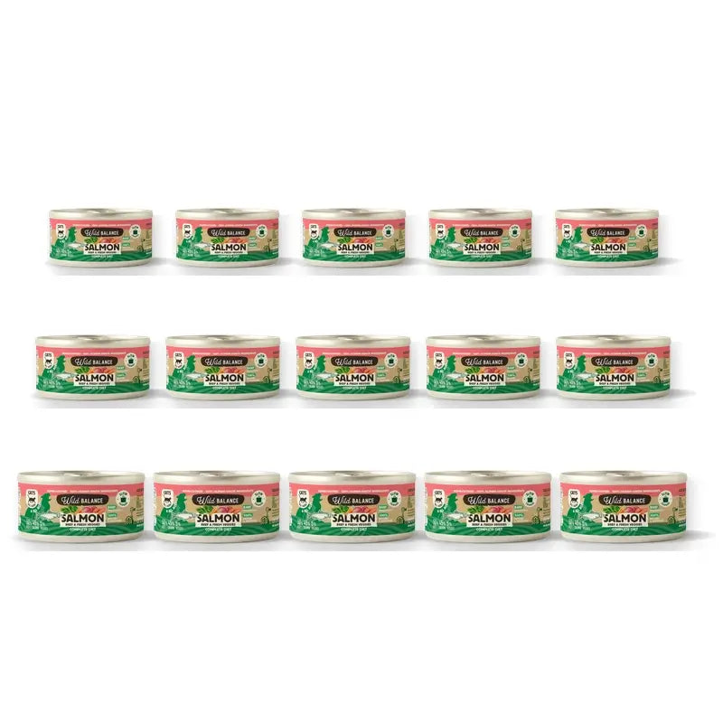 Wild Balance – konzerva s lososom a teľacím mäsom so zeleninou pre mačky, 120 g, balenie po 15 kusoch