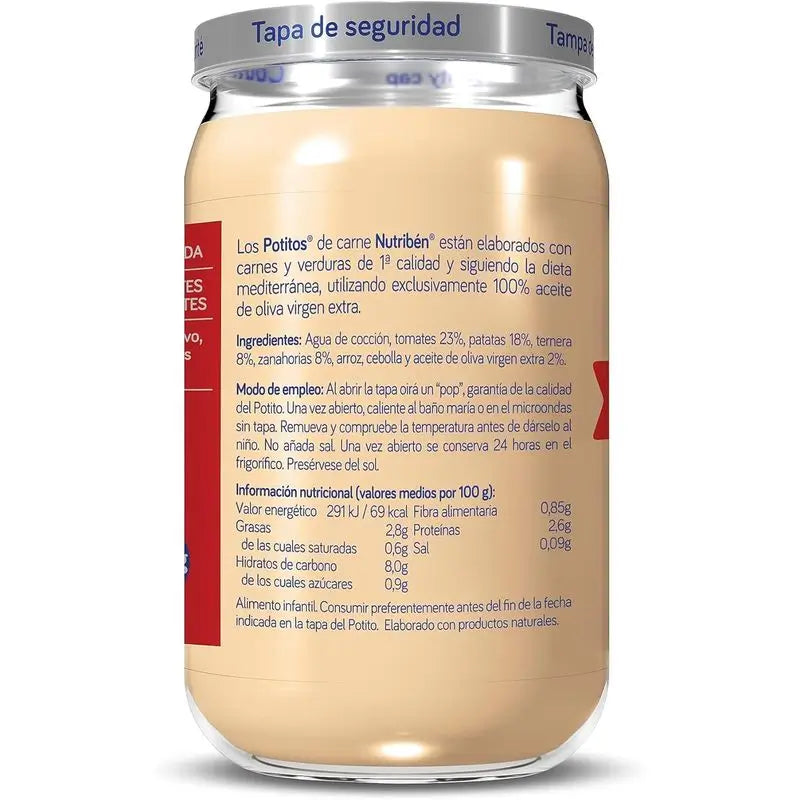 Nutriben Potito – teľacie mäso, zemiaky a mrkva, 6 x 235 g