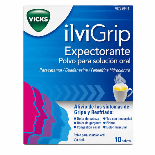 Ilvigrip – expektorans v podobe prášku na prípravu perorálneho roztoku, 10 vrecúšok