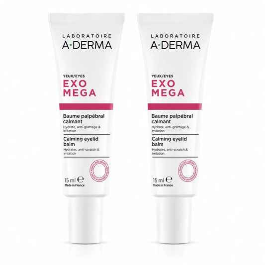 A-Derma Exomega upokojujúci balzam na očné viečka, 15 ml, balenie po 2 ks