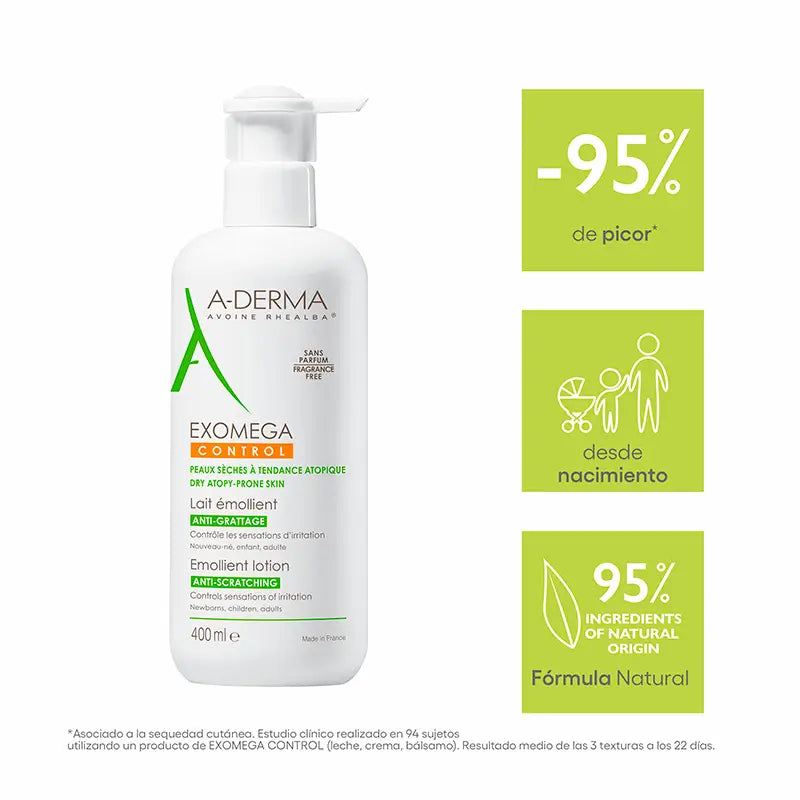 A-Derma Exomega Control Zjemňujúce telové mlieko 400 ml