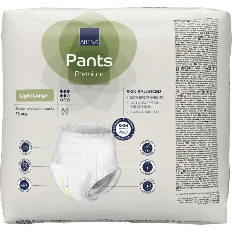 Abena Pants Premium Light, veľkosť L, 15 kusov