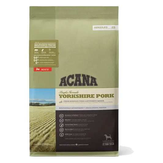 Acana Canine Adult Singles Yorkshire Pork 11,4 kg – krmivo pre psov