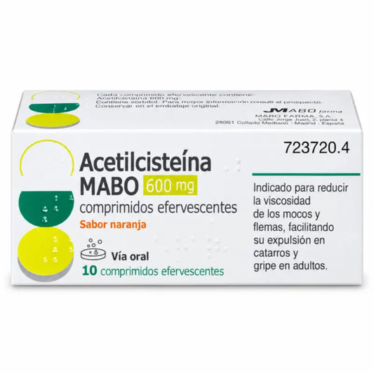 Acetylcysteín Mabo 600 mg s príchuťou pomaranča, 10 šumivých tabliet