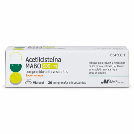 Acetylcysteín Mabo 600 mg s príchuťou pomaranča, 20 šumivých tabliet