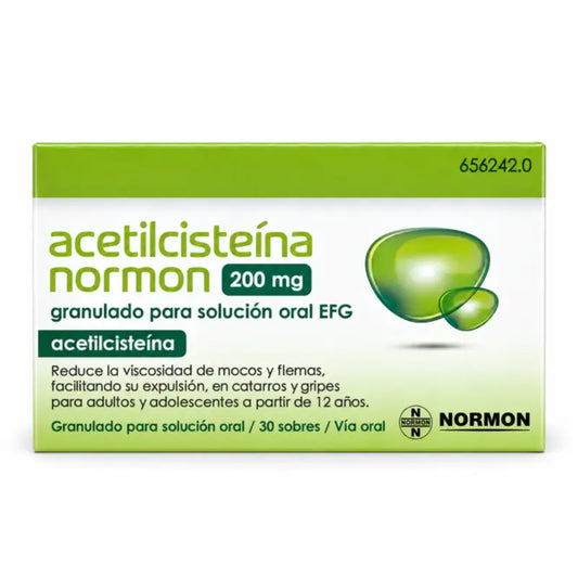 Acetylcysteín Normon EFG 200 mg, 30 vrecúšok s granulátom