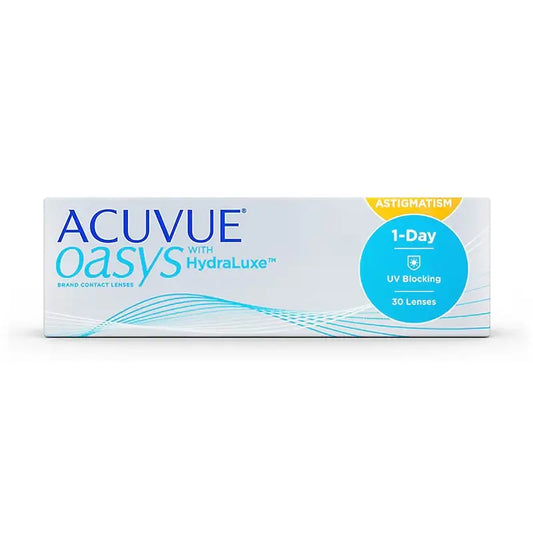 Acuvue Oasys 1 Day With Hydraluxe – torické jednodňové kontaktné šošovky, 30 kusov