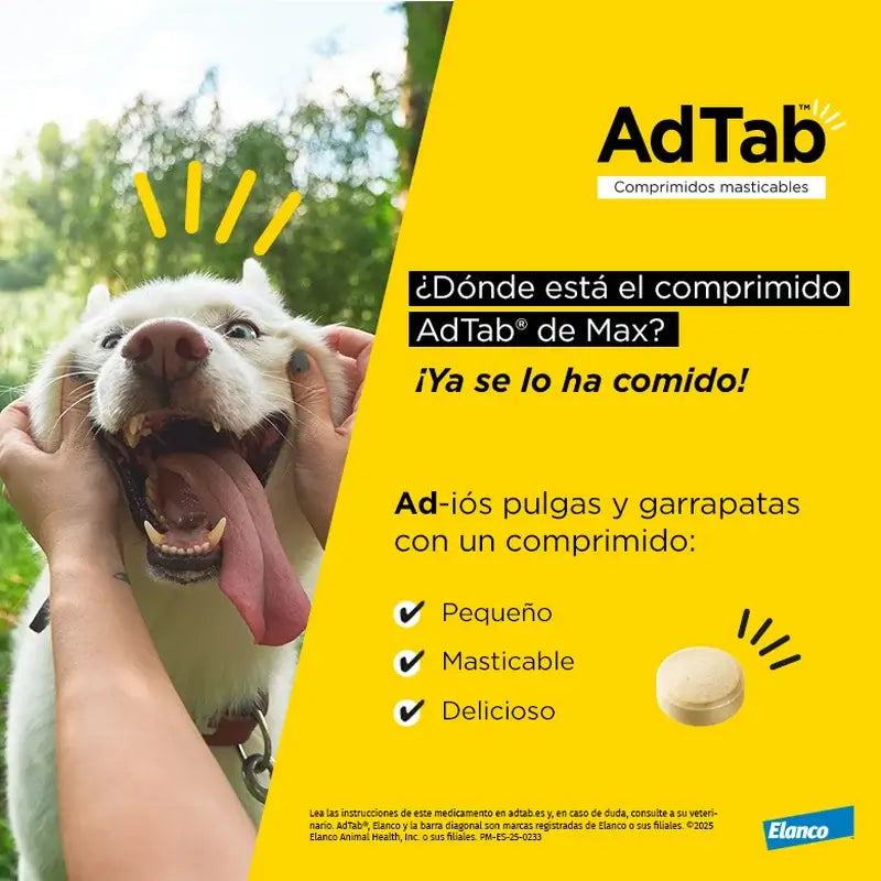 Adtab 225 mg žuvacie tablety pre psov s hmotnosťou 5,5–11 kg, 2 tablety