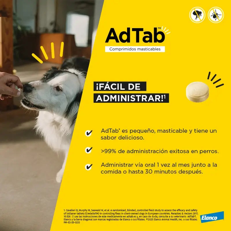 Adtab 450 mg žuvateľné tablety pre psov s hmotnosťou 11–22 kg, 2 tablety
