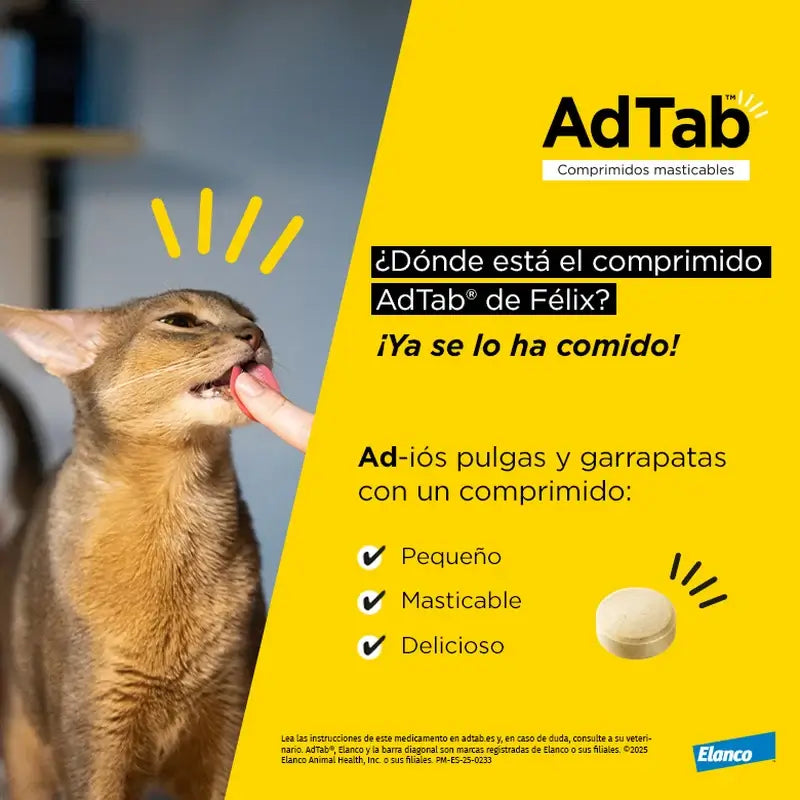AdTab 48 mg žuvacie tablety pre mačky s hmotnosťou 2–8 kg, 3 balenia
