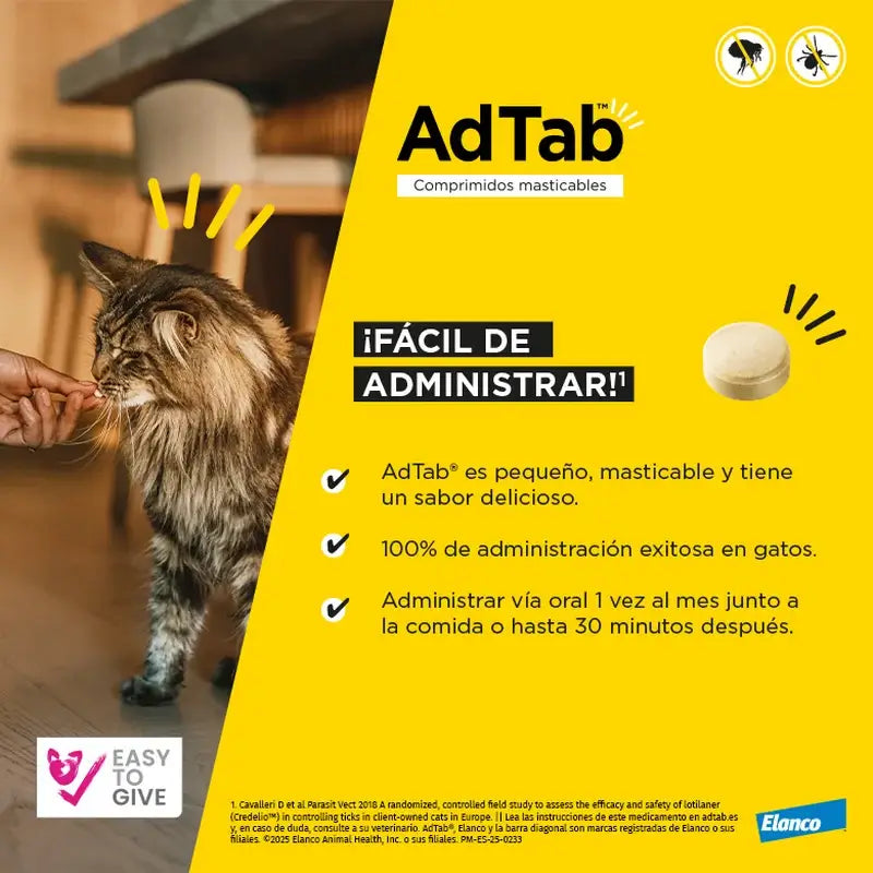 Adtab 48 mg žuvacie tablety pre mačky s hmotnosťou 2–8 kg, 2 tablety