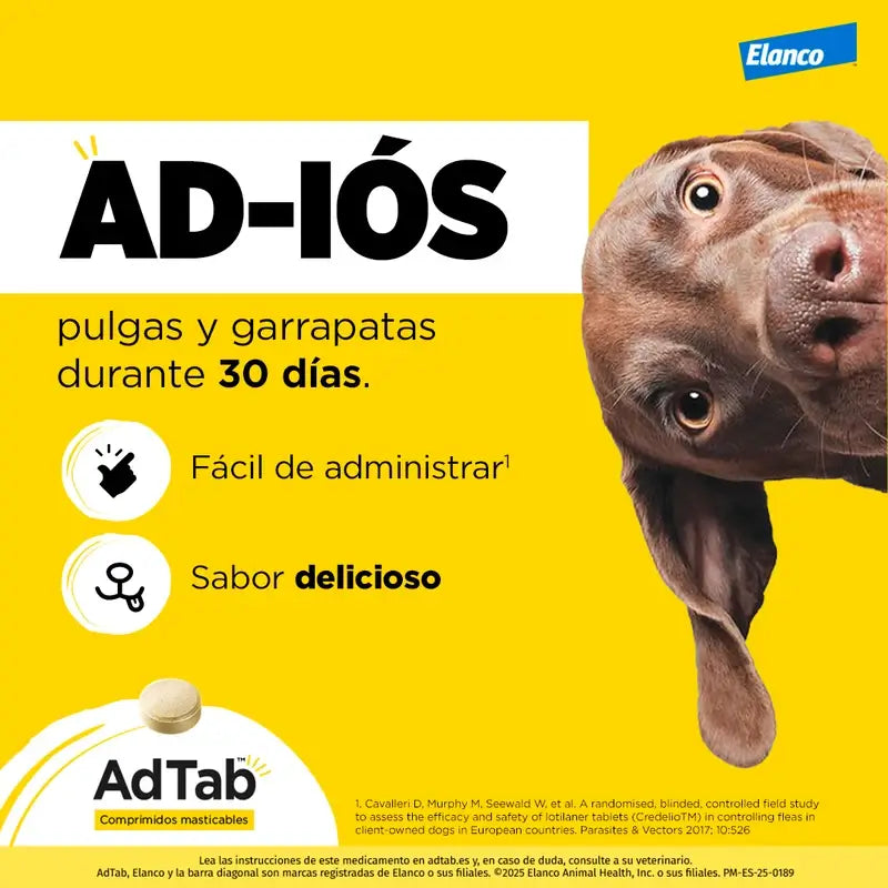 AdTab 56 mg žuvacie tablety pre psov s hmotnosťou 1,3–2,5 kg, 3 balenia