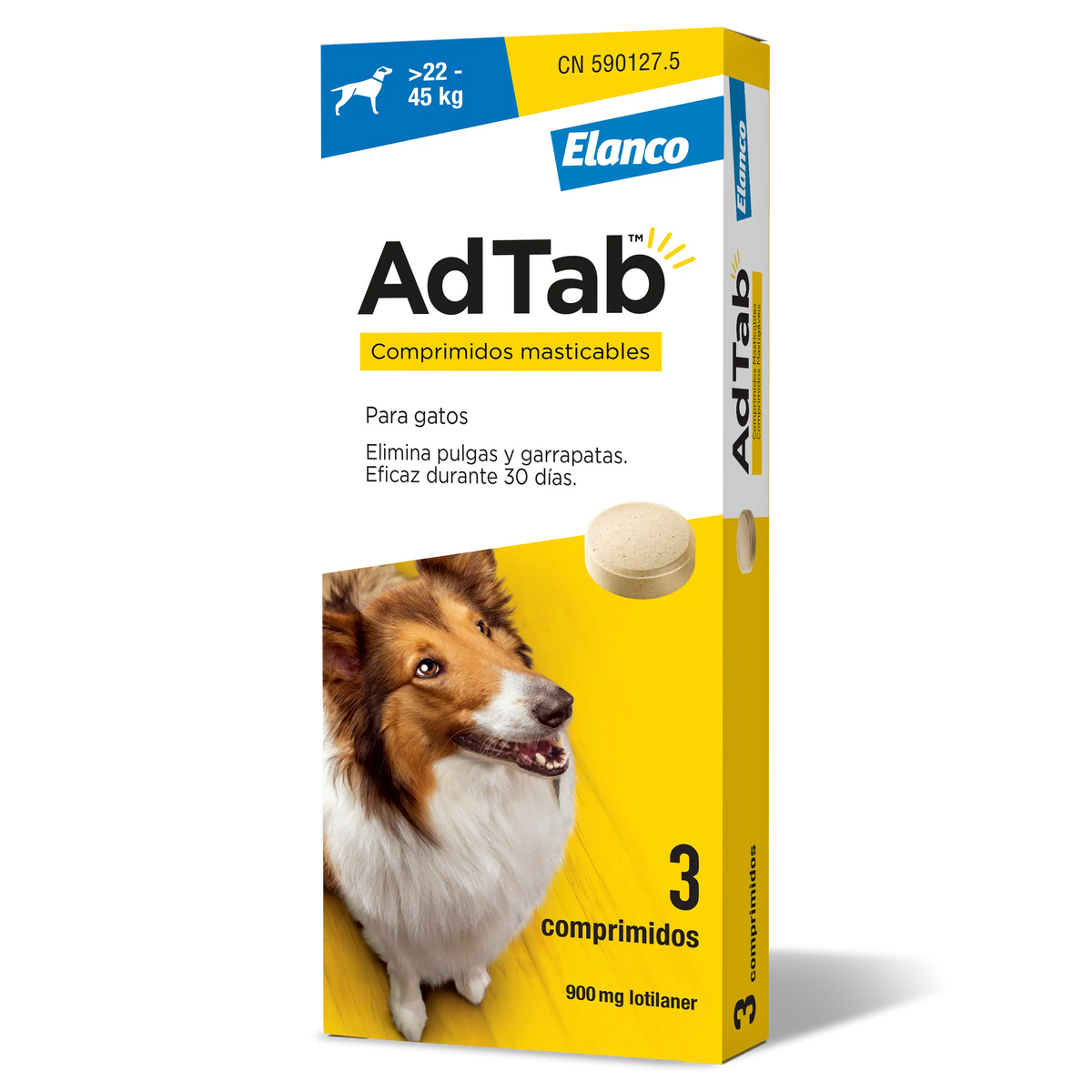 AdTab 900Mg Chewable Tablets Dogs 22-45Kg, 3Cpd