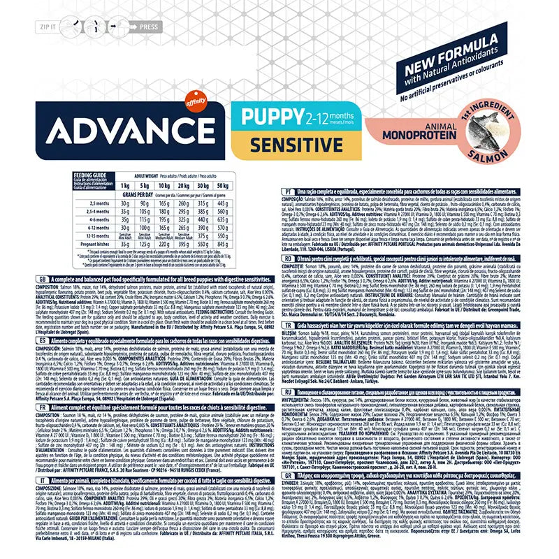 Advance Canine Puppy Sensitive Salmon, 800 g, krmivo pre psov