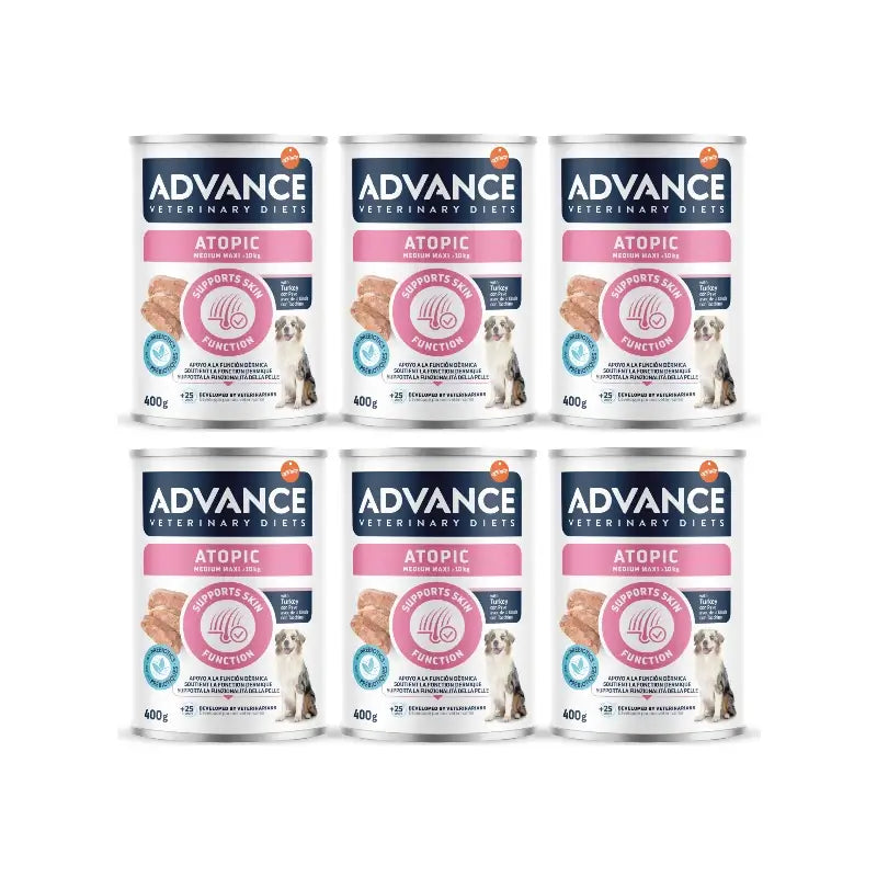 Advance vlhké krmivo Support Skin pre psov strednej a veľkej veľkosti, jednorazové balenie, 6 x 400 g