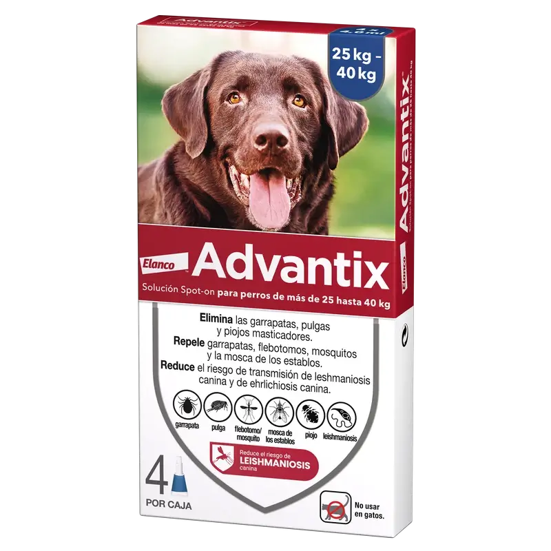 Advantix – antiparazitické pipety pre psov s hmotnosťou nad 25 kg, 4 kusy po 4 ml