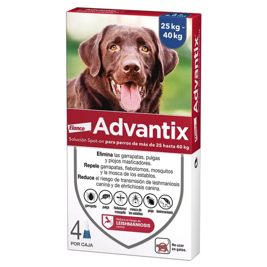 Advantix – antiparazitické pipety pre psov s hmotnosťou nad 25 kg, 4 kusy po 4 ml