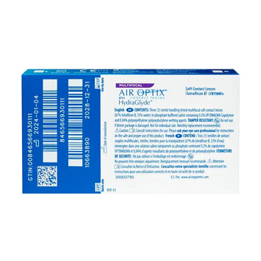 Air Optix Plus HydraGlyde mesačné multifokálne kontaktné šošovky, 3 kusy