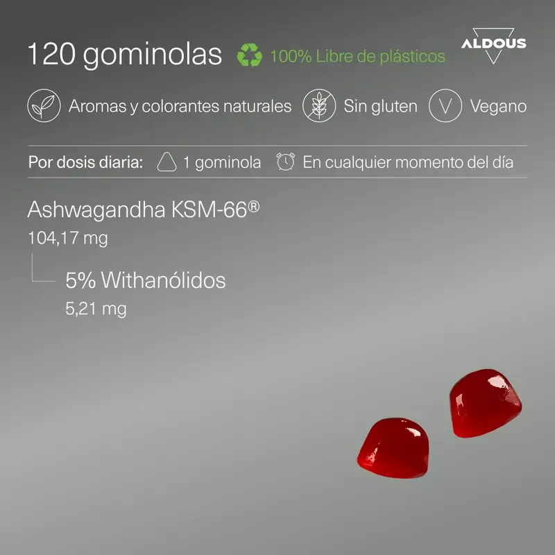 Aldous Bio Ashwagandha Ksm-66, 120 želé