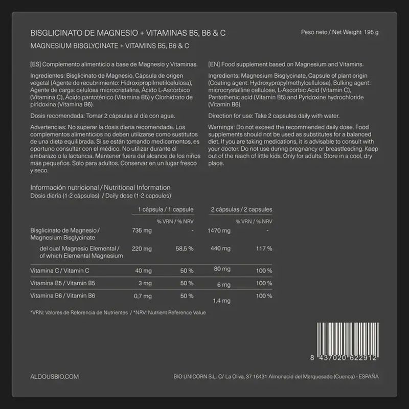 Aldous Bio bisglicinát, 200 kapsúl