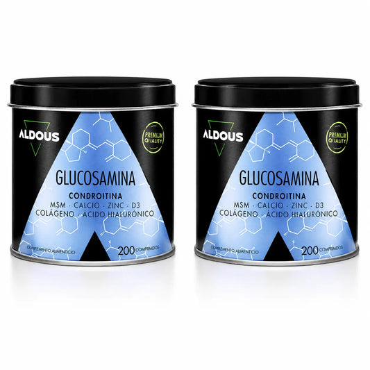 Aldous Bio – glukozamín, chondroitín, MSM, kolagén, kyselina hyalurónová, zinok, vápnik a vitamín D3, 200 tabliet, balenie po 2