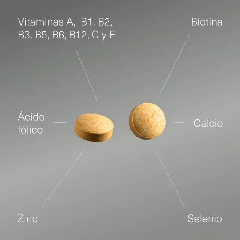 Aldous Bio Multivitamíny: vitamín C, D, E, A, vitamíny skupiny B, biotín, kyselina listová, vápnik, zinok, selén, 500 tabliet