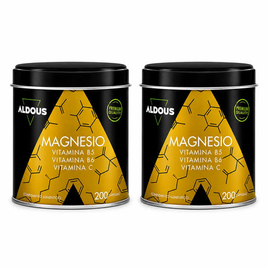 Aldous Labs – výživový doplnok s horčíkom, vitamínom C, B5 a B6, 200 kapsúl, balenie po 2