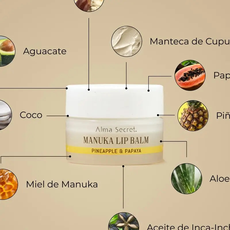 Alma Secret Balzam na pery Inca Inchi & Manuka – Ananás a papája –