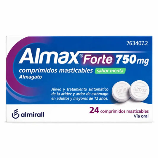 Almax 750 mg s príchuťou mäty, 24 žuvacích tabliet